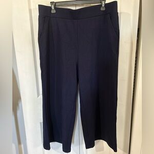 Classic Navy Pull-On Women's Pants ankle crop pants wide leg size XXL